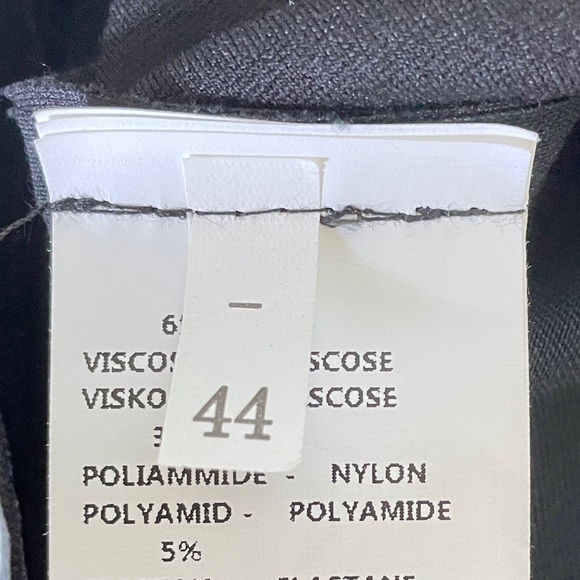 ELEONORA AMADEI Pencil Skirt 44 EU Black Faux Leather Front Rayon Back Zipper - Picture 10 of 11